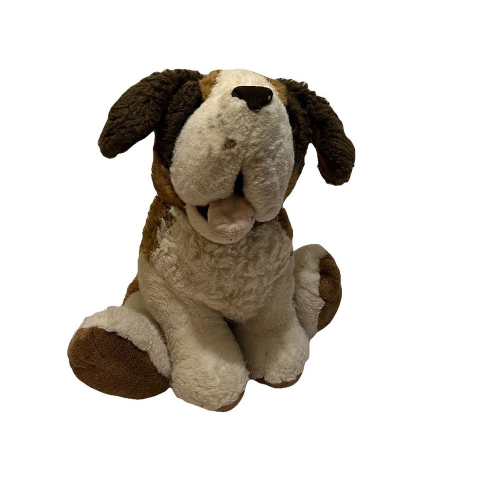 Vintage People Pals St. Bernard Dog Tan Brown Plush 12" Stuffed Animal Toy